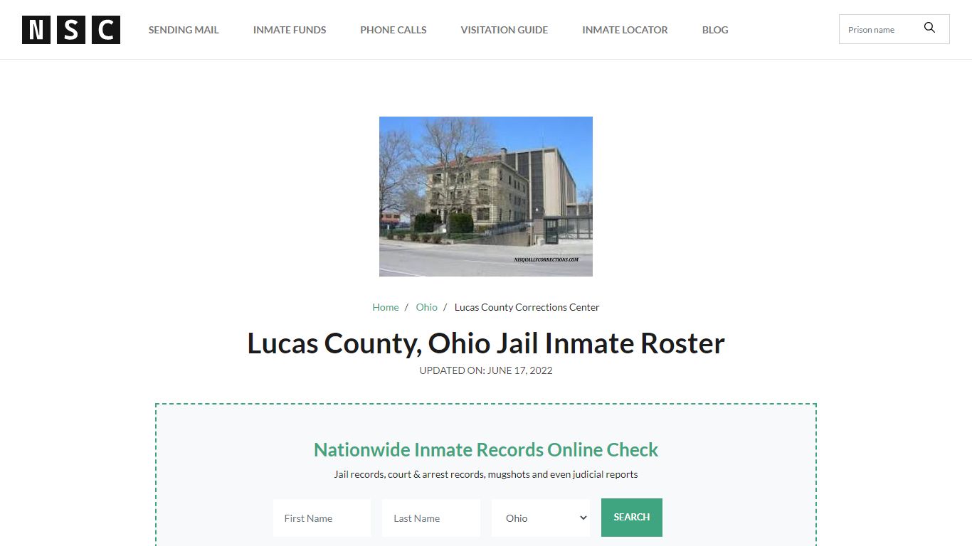 Lucas County, Ohio Jail Inmate List - Nationwide Inmate Lookup Resource